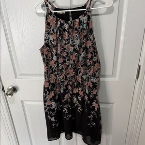 Maurices Black and Pink Floral Mini Dress